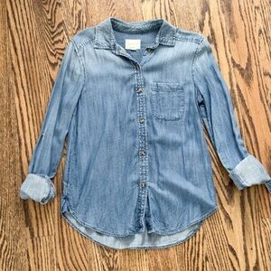 American Eagle Blue Ombré Denim Button Down Shirt | Size XS